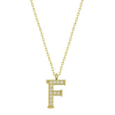 Collier pour femme avec lettre F en argent et or